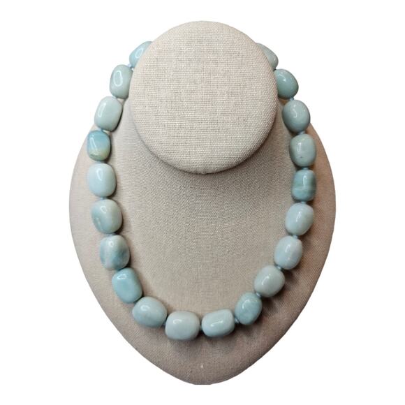 Gold Stone Jewelers Semi-precious Blue Chalcedony Necklace Sterling Silv… - Picture 5 of 6